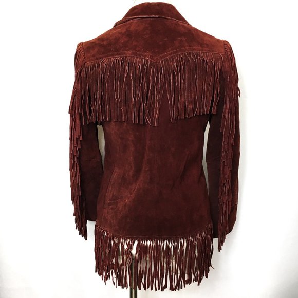DAWN  Leather Fringe Western Cowgirl  70's Style Jacket Vintage - Picture 8 of 16